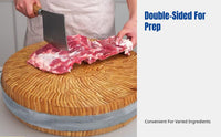 Commercial Bamboo Butcher Block, Thick Round Chopping Board, Double-Sided for Kitchen, Home, Restaurant