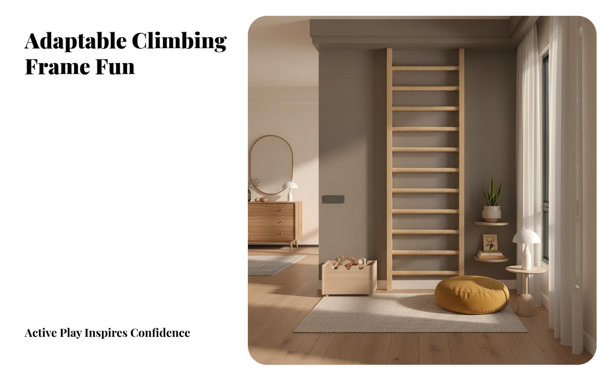 Kids Indoor Climbing Wall Multi-Functional Wooden Wall Ladder Gym Solid Wood Construction Wooden Stall Rungs for Children, Playroom, Preschool