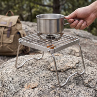 Portable 304 Stainless Steel Camping Stove Rack Folding BBQ Grill Pot Stand Mini Gas Stove Support