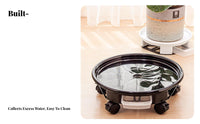 Weighty Duty Plant Rolling Tray High Load Capacity Flower Pot Tray with Wheels Rolling Plant Stand Support for Homeowners, Indoors