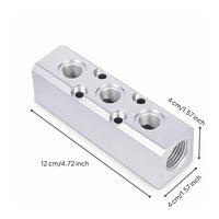 Manifold Block with G 1/2/2 Inlet Aluminum Pneumatic Manifold Block Multi-Port Threaded for Installers, Automation Rigs