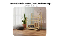 Space-Saving Exercise Mat Storage Rack Large Capacity Exercise Mat Display Rack Heavy-Duty Rolling Gym Equipment Cart Rust-Resistant