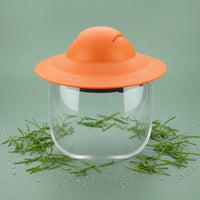 Debris-Blocking Grass Cutting Face Guard Splash-Resistant Gardening Face Guard Orange and Black Safety Gear Head-Worn