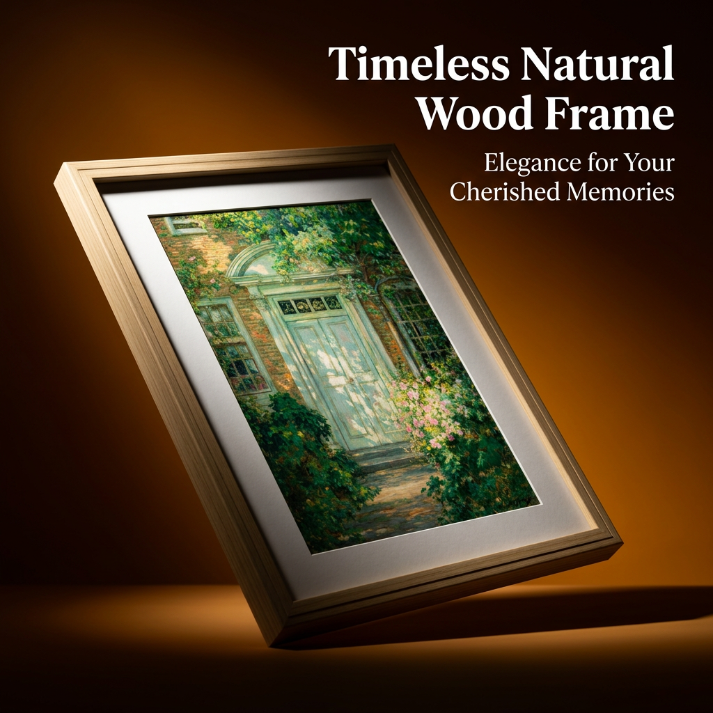 European Classical Wood Photo Frame, 3D Shadow Box for Art Display, Versatile Size Frame, Original Wood Color Display Frame
