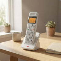 Large Buttons Digital Cordless Telephone Backlit Screen Cordless Home Phone Speaker Grille Charging Base Phone Internal Call for Older Adults, Seniors