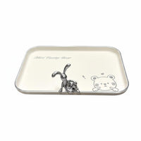 adaptable Fluted Rectangular Platter Minimalist design Organizer Tray stylish Design Tableware adaptable for homeowners, Young Adults, Living Room, Coffee Table, Dessert Display, Bathroom