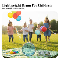 Transparent Design Double-Row Headed Tambourine Crisp Bright Sound Double-Row Musical Shaker Easy to Play Hand Percussion Ergonomic Grip for Musicians, Beginners, Band Practice, Bands, Parties, Music Class
