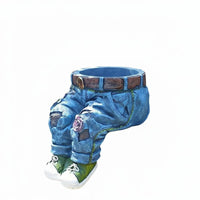 Jeans Flower Pot Weather-Resistant Denim Pants Planter for Patio, Balcony