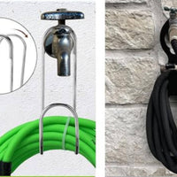 Hose Hook Rustproof Metal Garden Hose Holder Hardware Heavy-Duty Weatherproof for Gardeners, Garage, Patio