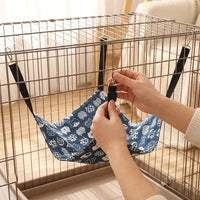 Cat Hammock and Hanging Cat Bed with Rope-Suspended Design, Breathable Textile Feline Cage Hammock, Multi-Scene Use Swing for Pet Resting Area