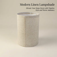 Light Shade with Grid Linen Texture for Table Lamp, E27 Fitting Lampshade for Bedroom PVC Reinforced Textile Construction