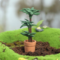 Simulated Miniature Clay Flower Realistic Dollhouse Flower with Pot Small Ornament Detailed for Collectors, Crafters, Fairy Garden, Tabletop Display
