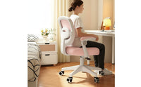 Kids Swivel Chair with Flip up Arms Posture Correcting Ergonomic Student Chair Breathable Mesh Back Children's Furniture for Students, Home Office