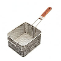 Long Handle Stainless Steel Fry Basket Perforated Wire Frying Basket Mesh-Style Kitchen Tool Multi-Purpose