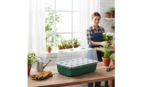 Mini Greenhouse Propagator Box Thickened Seedling Sprouting Tray Set Transparent Base View Cells Humidity Dome Starter Kit for Balcony