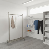 Movable Single Rod Clothing Rack Heavy Duty Freestanding Clothes Stand Stable Design Household Storage Rust-Proof for Entryway