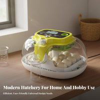 Forced Air Circulation Incubator with Humidity Control Built-in LED Candler Automatic Egg Incubator Easy to Clean Egg Hatching Machine Single-Press Operation for Hobbyists, Beginners, Kids, Science Projects, Classroom
