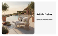 Woven Daybed and Chair Set Nordic Design Wicker Armchair and Table Set sophisticated appearance Outdoor Furniture for Designers, Families, Villa, Patio, Balcony