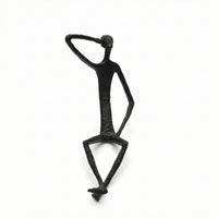 Human Figure Sculpture Slender Cast Iron Figurine Industrial Ornament for Interior Designers, Living Room