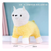 Alpaca Stool Soft Fabric Animal Stool Pouf Cute Furniture Floor-Standing for Children, Nursery, Playroom