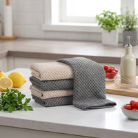 Multi-Surface Dish Cloths and Microfibre Cloth, Polyester Nylon Cleaning Cloths, High Absorbency Tea Towels for Kitchen, Dishes and Glass Surfaces