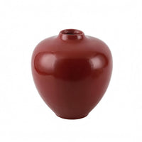 Red Ceramic Vase Rounded Red Decorative Vase Modern Design