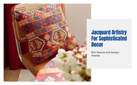 New Year Red Bohemian Jacquard Pillow Cover, Ethnic Geometric Accent for Sofa or Chair