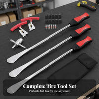 Multifunctional Tire Lever Set Long-Lasting Tire Changing Tool Set Heavy-Duty Steel for Mechanics, DIYers, Roadside Emergency, Garage