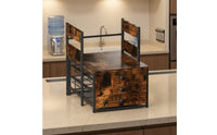 Coffee Bar Shelf with Drawers Industrial Mug Holder Space-Saving