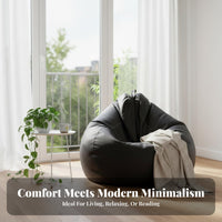 Easy to Clean Lazy Sofa Bean Bag Waterproof Tech Material Armchair Beanbag Long-Lasting Stitching Single Person Floor Lounger Portable with Handle for Adults, Students, Gamers, Living Room, Bedroom, Balcony, Apartment