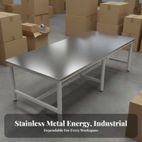 Heavy Duty Workbench High Load Capacity Heavy Duty Work Table Sturdy Construction Stainless Steel Workbench for Chefs, Mechanics, Warehouse, Basement