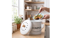 Kitchen Compost Bin Cylindrical Compost Bin with Lid Sturdy
