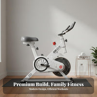 Adjustable Seat Indoor Cycling Bike Quiet Operation Indoor Cycling Bike Stable Construction Cardio Workout Machine Soft Cushion for Home Gym