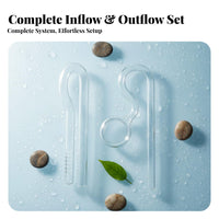 2 Pieces Inflow Outflow Lily Pipe Kit High Clearness Glass Lily Pipe Set Crystal Clear Design Water Circulation Tubes for Aquascapers