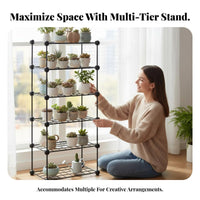triple-tier Plant Stand Indoor & Outdoor Use triple-tier countertop Pot Holder Tiered Design