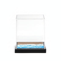 Diorama Display Box Transparent Beach Diorama Black Base Miniature Display Case