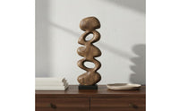 Nordic Design Desktop Wooden Ornament Luxury Look Abstract Wooden Sculpture Natural Wood Modern Table Sculpture Handmade for Desk, Office, Living Room