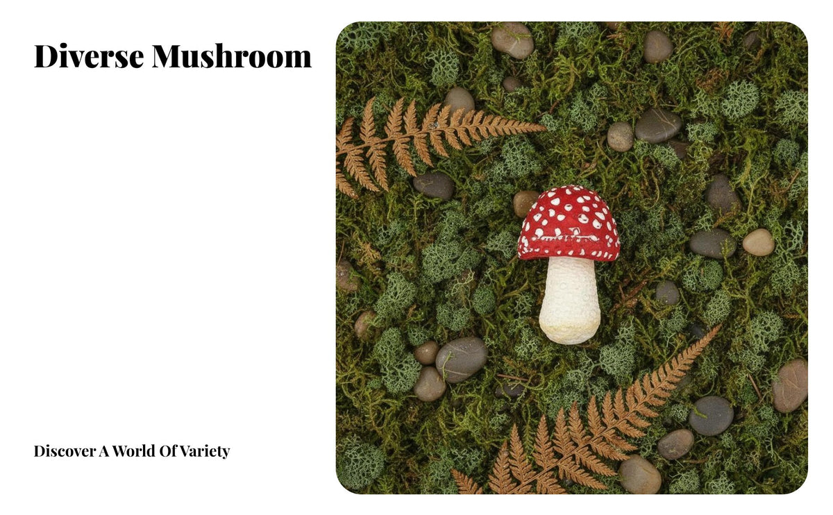 Realistic Mushroom Model Highly Detailed Miniature Model Solid PVC Material Fake Mushroom Decoration for Teachers, Science Project, Classroom