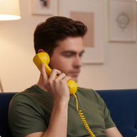 Volume Control Type-C Phone Handset Built-in Speaker Retro Phone Handset Curved Shape Mobile Accessory