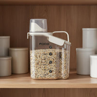 Moisture-Proof Airtight Food Storage Container Space-Saving Design Rice Storage Bin Portable Handle