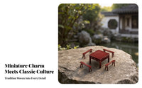 Rectangular Top Fine Detail 1/64 Scale Table and Stool Set Scene Prop 1/64 Scale Furniture Model for Diorama