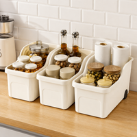12L Kitchen Storage Bin With Wheels Stackable Storage Boxes With Lids, Wheeled Storage Boxes With Lids For Pots Pans Lids Spices Utensils