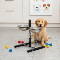 Stable Base Stainless Steel Dog Bowl Set Sturdy Elevated Pet Bowl Set Easy to Clean Raised Pet Feeder Rust-Resistant