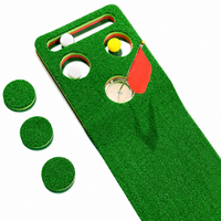 Portable Indoor Putting Practice Mat, EVA Base with Sphere Return, Artificial Turf putting Green Mat, Non-Slip Design