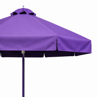 Garden Parasol, Wind-resistant, UV Protection, Water-repellent, Aluminum Alloy, Round, Handle-operated Opening/Closing