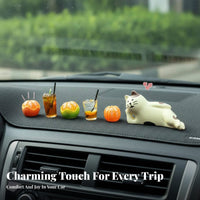 Cute Design Car Dashboard Cat Ornament Kawaii Car Screen Top Decoration 3D Stereoscopic for Center Console, Office Desk
