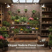 Stainless Steel Flower Rack Rustproof Multi-Tier Plant Shelf Rust-Resistant Stepped Stand for Florists, Gardeners, Balcony, Outdoor, Patio
