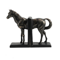 Horse Bookends Mirrored Book Holders Decorative for Bookshelf