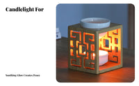 Bamboo Essential Oil Burner Heat-Resistant Essential Oil Burner Hollow Design Aroma Lamp Easy to Clean for Bedroom, Living Room