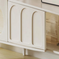 TV Stand Low-Profile TV Cabinet French-Style Media Console for Living Room, Apartment